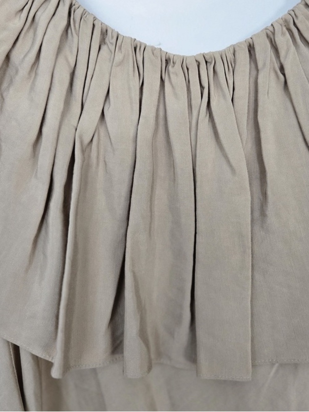 Women’s Beige Ruffle Neck Top - Picture 7 of 7